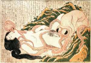 Tako to ama (Le Rêve de la femme du pêcheur), par Hokusai (1814)